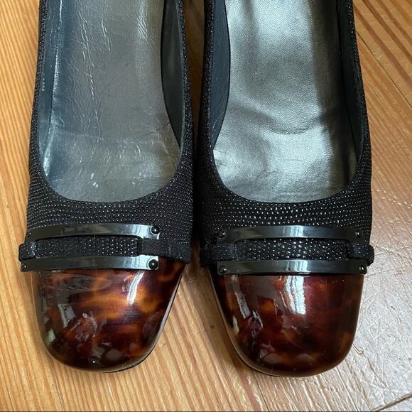 Stuart Weitzman black textured tortoise shell tip pump SIZE 7M - Picture 6 of 8